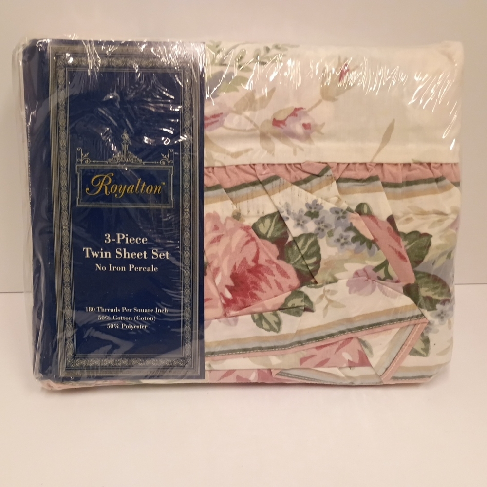 Pink Floral Twin Sheet Set - 3 Piece
